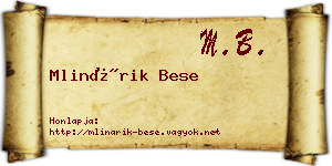 Mlinárik Bese névjegykártya
